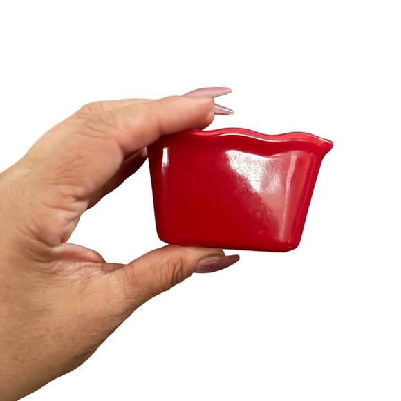 Red Ceramic Mini Loaf Pan Joseph A. Collection Bake Your Groove Thing Oven & Mic - Picture 4 of 6